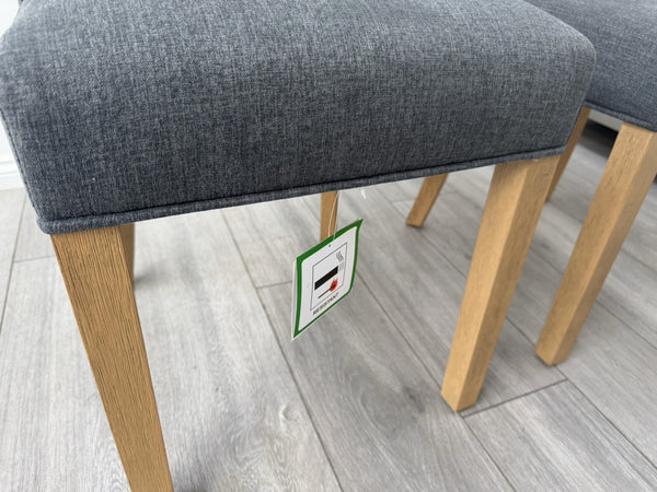 Furniture Village Hamilton Charcoal Fabric Set Of 4 Wooden Dining Chairs11