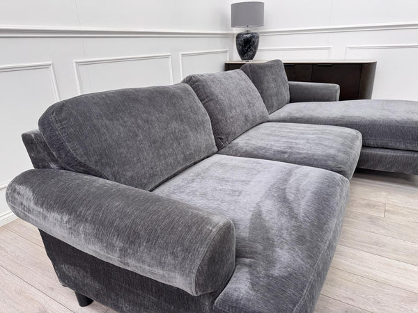 DFS Sydney RHF Corner Sofa Chaise End Charcoal Grey Chenille7