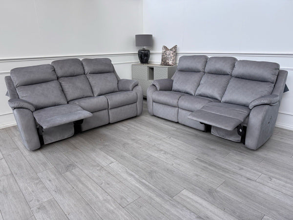 G Plan Kingsbury Charcoal Stingray 3 & 3 Seater Sofa Set Manual Recliners0