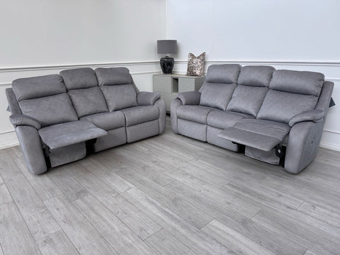 G Plan Kingsbury Charcoal Stingray 3 & 3 Seater Sofa Set Manual Recliners0