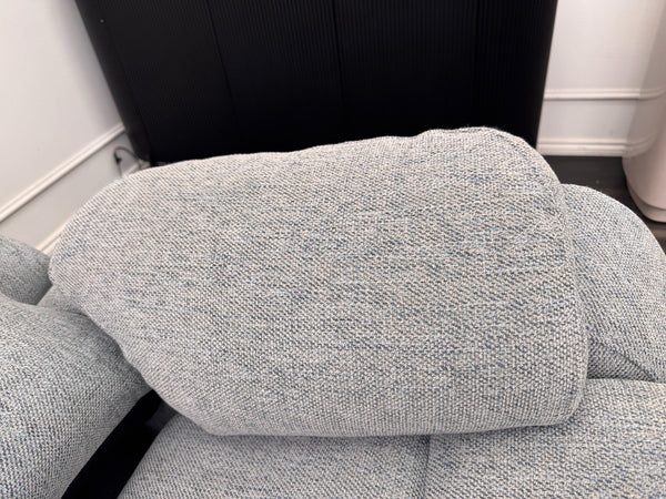 G Plan Kingsbury Power Recliner Armchair Woven Light Blue/ Grey RRP £242517