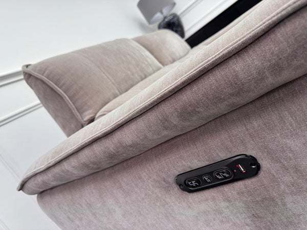 FV Jude 2 Seater Beige Chenille Power Recliner Sofa with Telescopic Headrests4