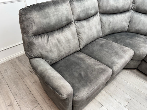 Furniture Village Lilly Corner Sofa In Grey Velvet Power Recliner10