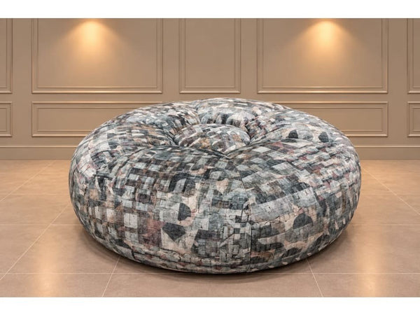 Duresta designer patterned fabric large circular footstool0