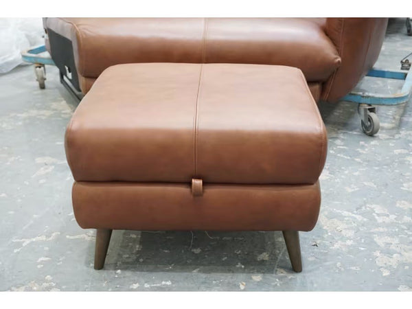 Sofology Adler relaxed soft brown leather storage footstool2