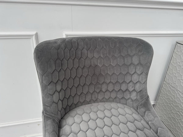 Furniture Village Osaka Grey Velvet Pair Of 2 Barstool Chairs13