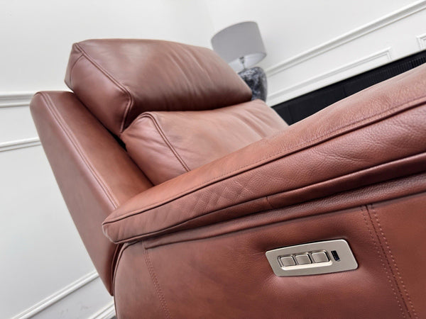 G Plan Thornbury Brown/Chestnut Leather Power Recliner Armchair2