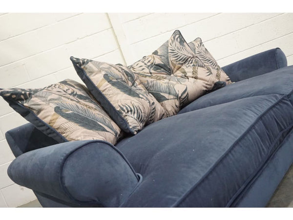 Parker Knoll Bronwyn african sapphire fabric pillow back 3 seater sofa1
