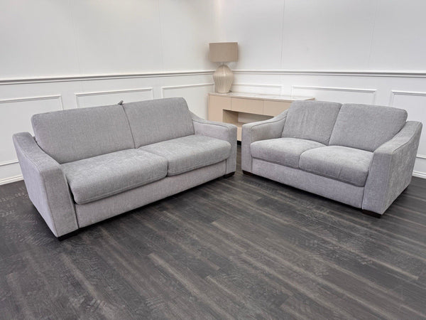 Furniture Village Optimus 3 Seater Sofabed + 2 Seater Sofa Set Grey Fabric19