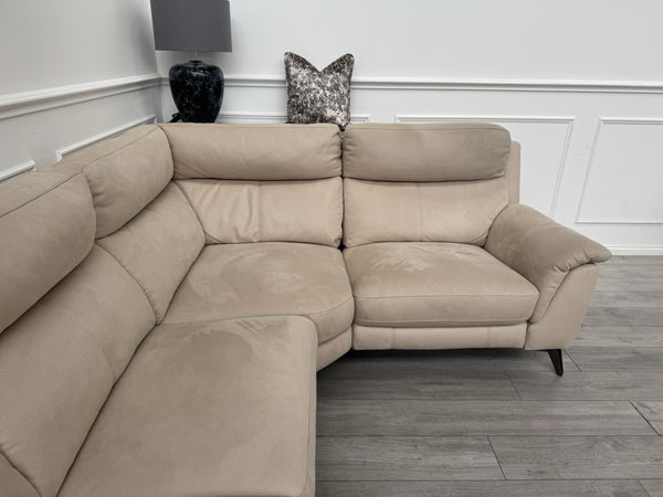 Furniture Village Contempo Static Corner Sofa In Beige Fabric4