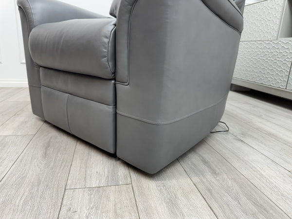 Parker Knoll Hudson 23 Grey Leather Armchair Power Recliner & Headrest & Lumbar23
