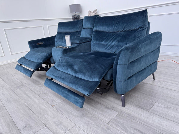 Sofology Renato 2.5 Seater Sofa + Centre Console Navy Blue Velvet Fabric3