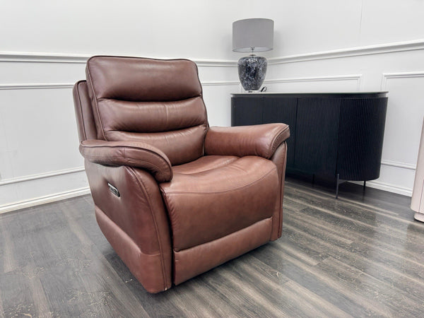 LAZY BOY Anderson Power Recliner Armchair In Brown Leather17