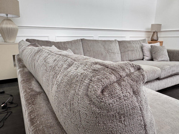 Sofology Majestica Truffle Fabric Terminal End Chaise Corner Sofa Full Back9