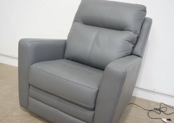 Parker Knoll Wren Power Recliner Armchair in Grey Leather - Headrest & Lumbar4