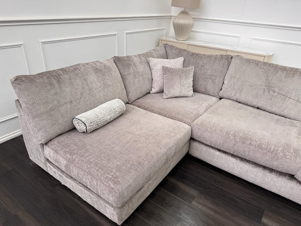 Sofology Majestica Truffle Fabric Terminal End Chaise Corner Sofa Full Back17