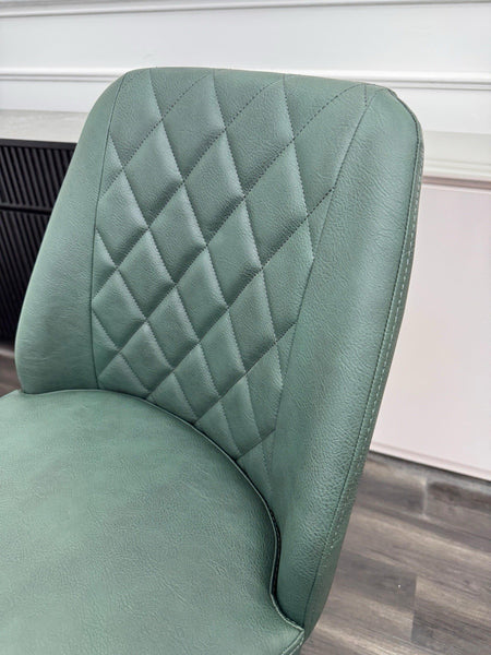 Furniture Village Mars/Jupiter green leather swivel dining barstool (Pre-sale)5