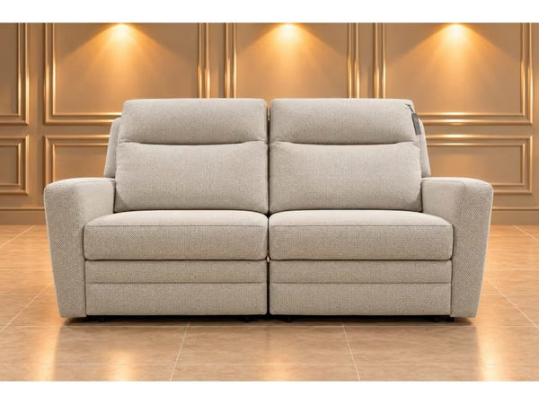 Parker Knoll Chicago light green grey mix fabric power recliner 3 seater sofa 0