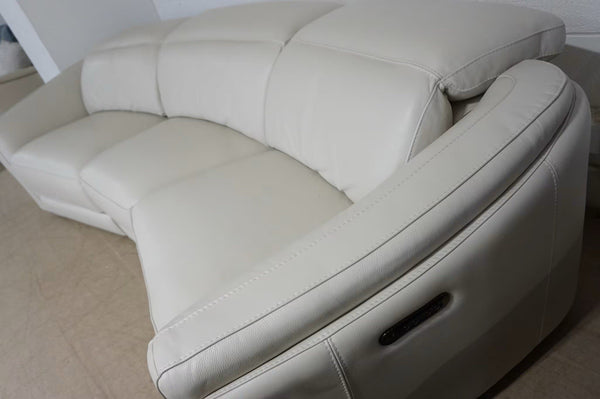 DFS Off white leather Power Recliner Large Curved 3 Seater + Armchair Sofa Set5