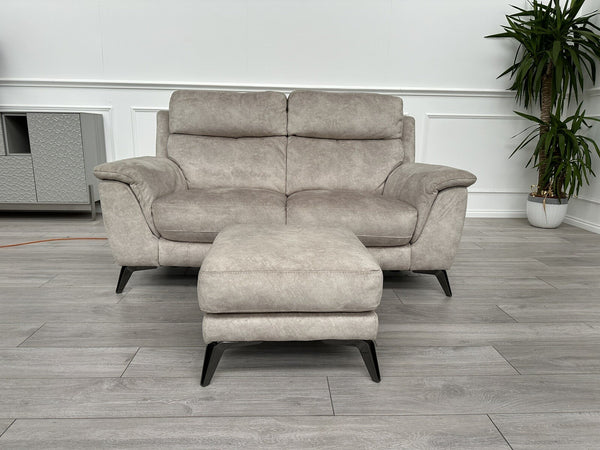 Furniture Village Contempo 2 Seater Sofa Champagne Soft Fabric Fast Delivery7