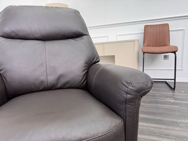 FV Lille Dark Brown Leather Armchair Power Recliner9