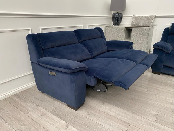 Furniture Village Starlight 3+2 Seater Sofa Set Power Seat + Headrest Navy7