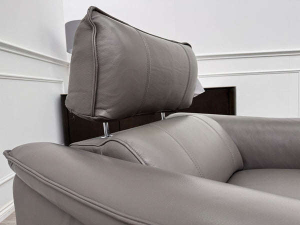 Furniture Village Jude Grey Leather Armchair Power Recliner Telescopic Headrest7