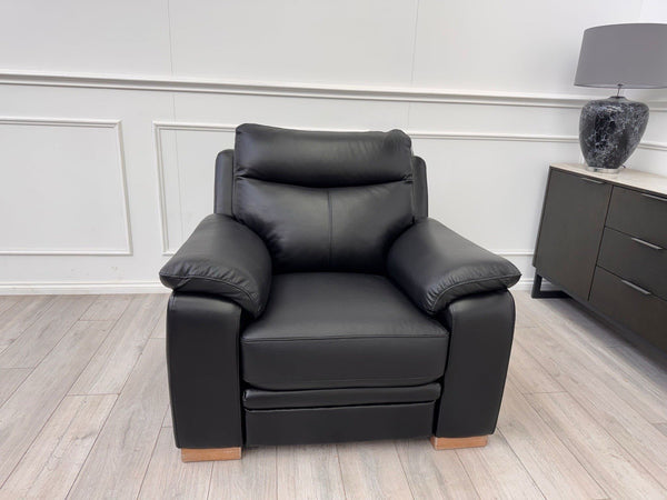 DFS Laiken Black Genuine Leather Armchair Electric Power Recliner2