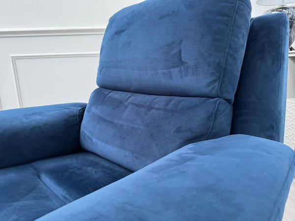 G Plan Harper Plush Indigo Premium Velvet Static Armchair RRP £1,3571