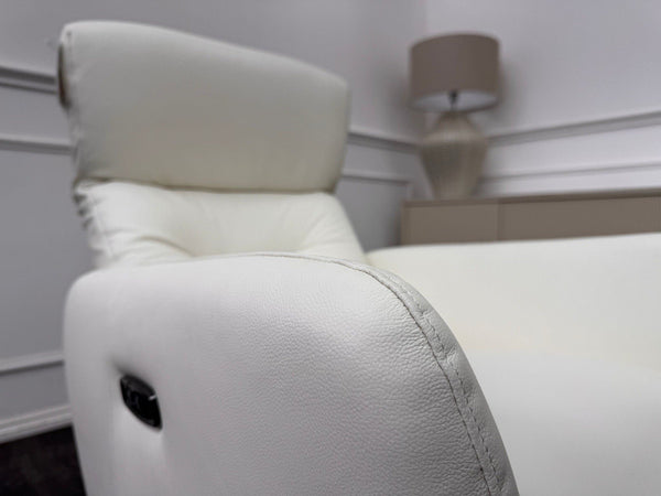 Furniture Village Le Mans Power Recliner White Leather Swivel Armchair10
