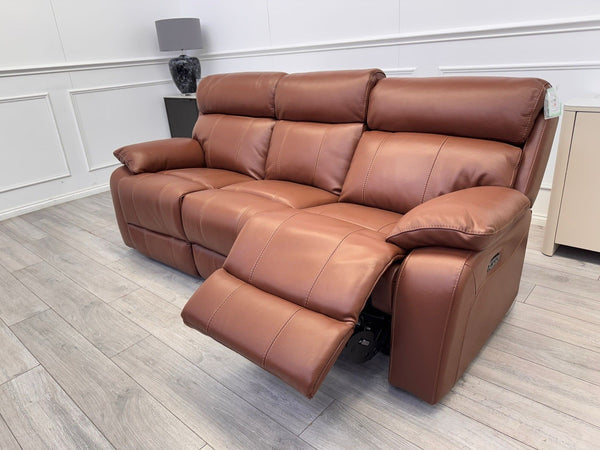 Furniture Village Moreno Power Recliner 3 Seater Sofa Brown Leather18