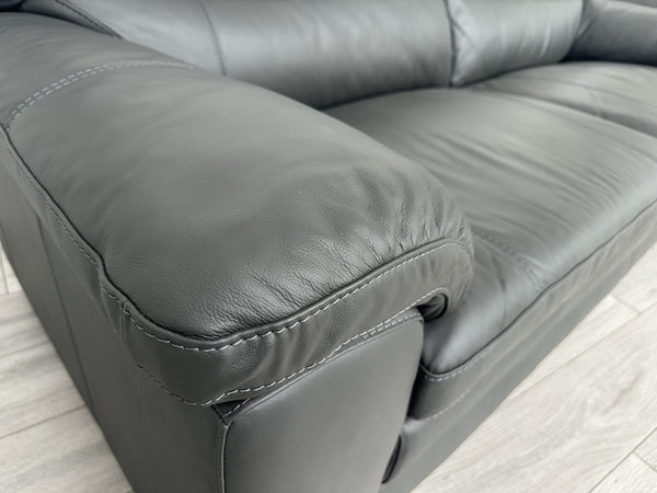 Furniture Village Cozee Dark Grey Pure Premium Leather 3+2 Seater Sofa Set12