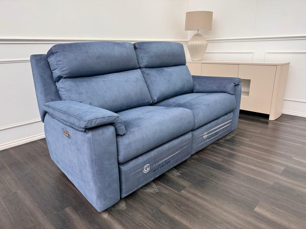 G PLAN Thornbury Power Recliner 3 Seater Sofa In Indigo Stingray Velvet Fabric1