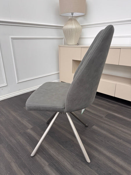 Furniture Village Grigio grey fabric swivel dining chair (Pre-sale)5