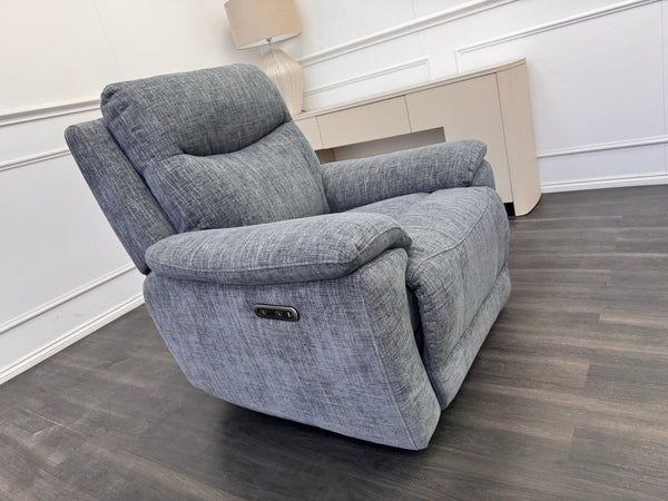 Furniture Village Sloane Grey Fabric Armchair Electric Power Recliner18