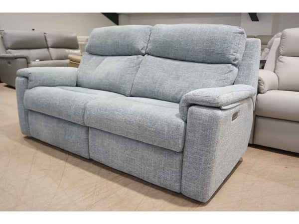 G Plan Thornbury dali sky fabric power recliner 3 seater sofa -headrest & lumbar2