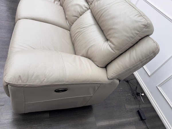 Furniture Village TOUCH 3 Seater Power Recliner Sofa Taupe Leather17