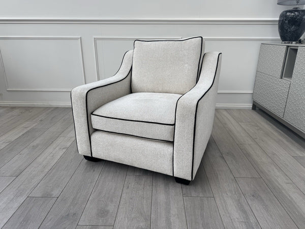 Furniture Village Celine Ivory Cream Woven Fabric Static Armchair9