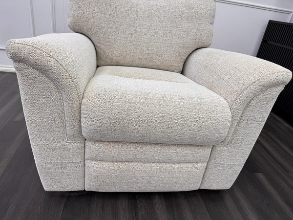 Parker Knoll Hudson 23 Beige Fabric Armchair Power Recliner & Headrest & Lumbar4