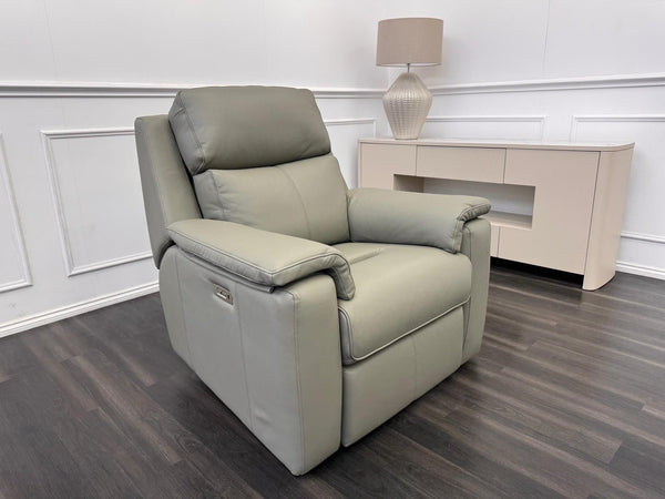 G Plan Thornbury Olive Leather Power Recliner Armchair7