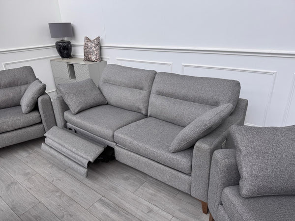 Furniture Village UNIQA Grey Fabric 3 & 2 & 1 Seater Power Recliner Sofa Set4