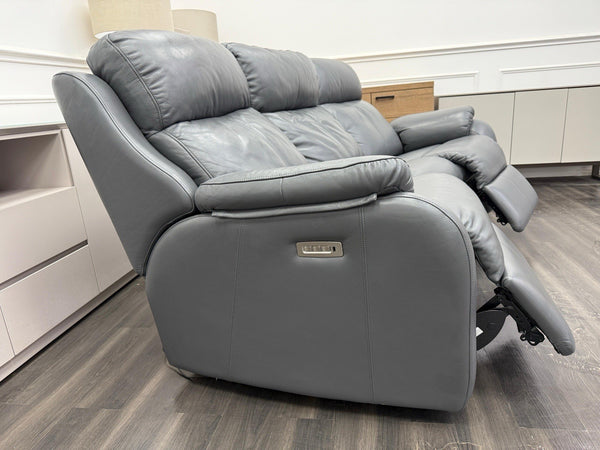 G Plan Kingsbury Capri Seal Leather 3 Seater Curved Sofa Power Recliner14