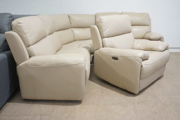 FV Link Nude leather standard 3piece curved corner group + Armchair Sofa Set1
