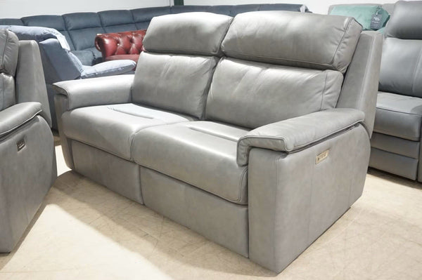 G Plan Ellis texas charcoal leather electric reclining 3 + 2 seater sofa Set2