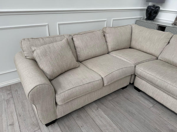 Sofology Nimbus Large Corner Sofa Beige Woven Fabric8