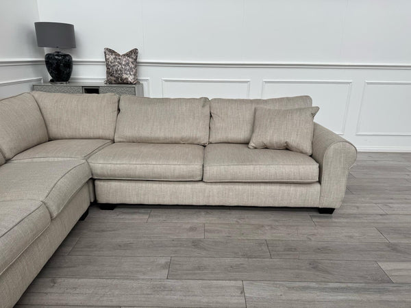 Sofology Nimbus Large Corner Sofa Beige Woven Fabric15