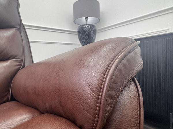 LAZY BOY Anderson Power Recliner Armchair In Brown Leather8