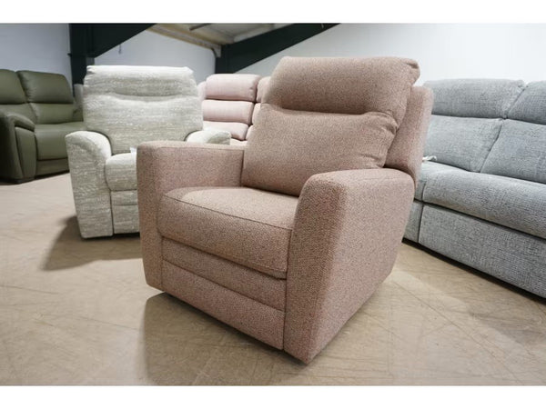 Parker Knoll Chicago dark pink fabric power recliner armchair3