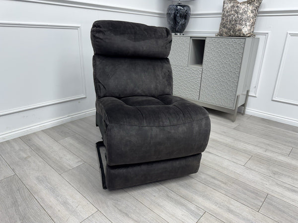 Sofology Radleigh Middle Section Power Recliner & Headrest Velvet Charcoal Grey1