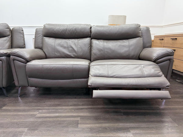 DFS Wren Power Recliner 3+2 Seater Sofa Set In Grey Leather4